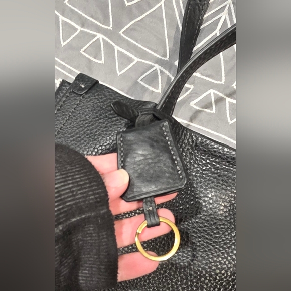 J.Crew Signet Black Pebbled Leather Tote Bag - Picture 4 of 10